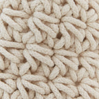 Korb mit Lederhenkeln Crochetmuster 40x40x40cm ecru