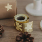 Aufkleber Stern, Herz, Schleife , Gold