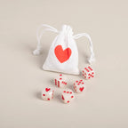 Würfelset Perlmutt rot