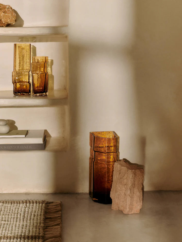 Muro Vase H 30 Recycled Amber