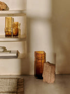 Muro Vase H 30 Recycled Amber