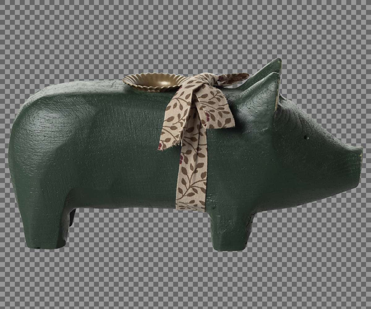 Kerzenhalter Medium schwein dunkelgrün