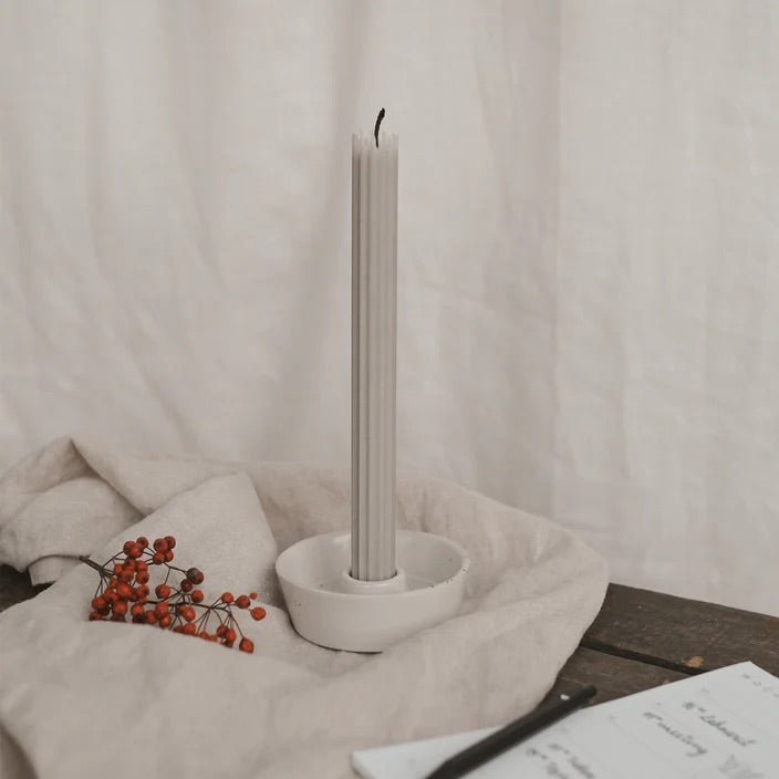 Stabkerzen grau im 4 er Set