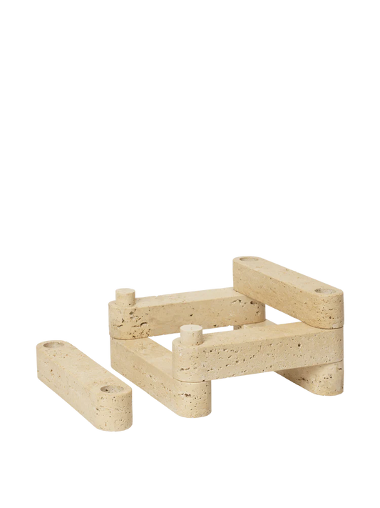 Newel Modular Candle holder Set of 6 , Travertin