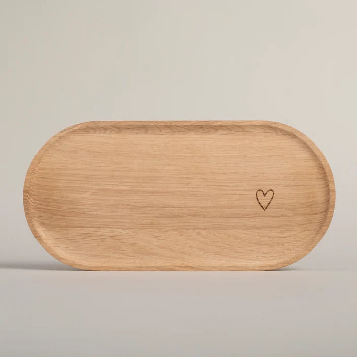 Tablett aus Eiche Herz