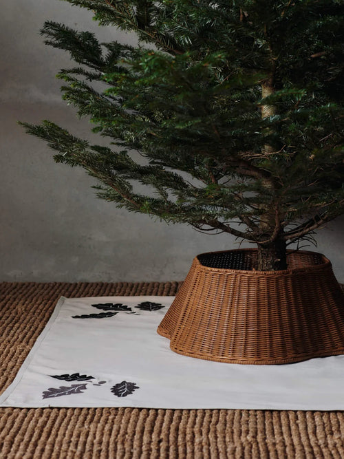 Weihnachtsbaum Rock aus Rattan Natur