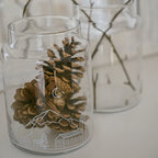 Vase aus Glas Schneelandschaft Large