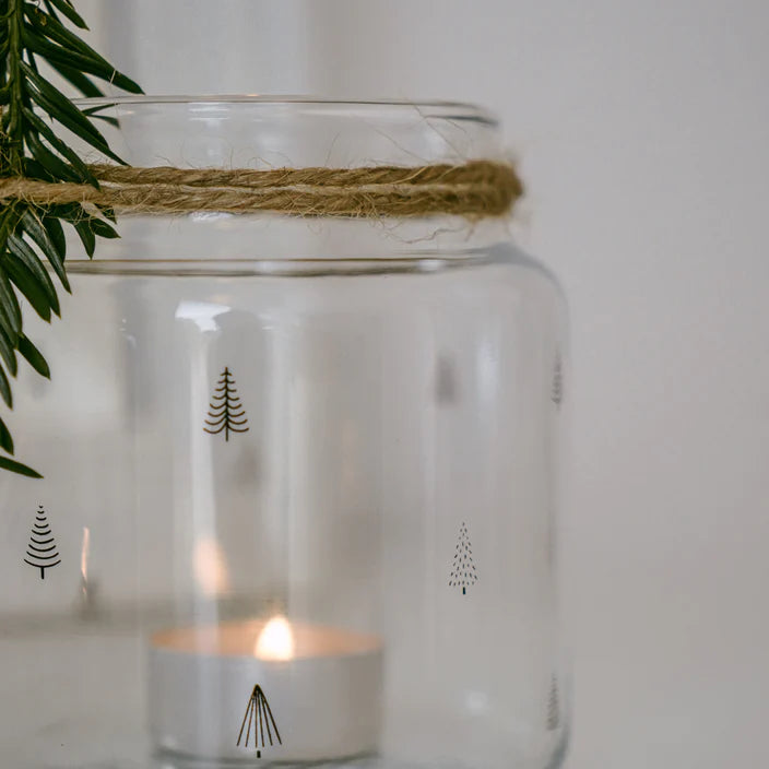 Vase mittel aus Glas Tannen