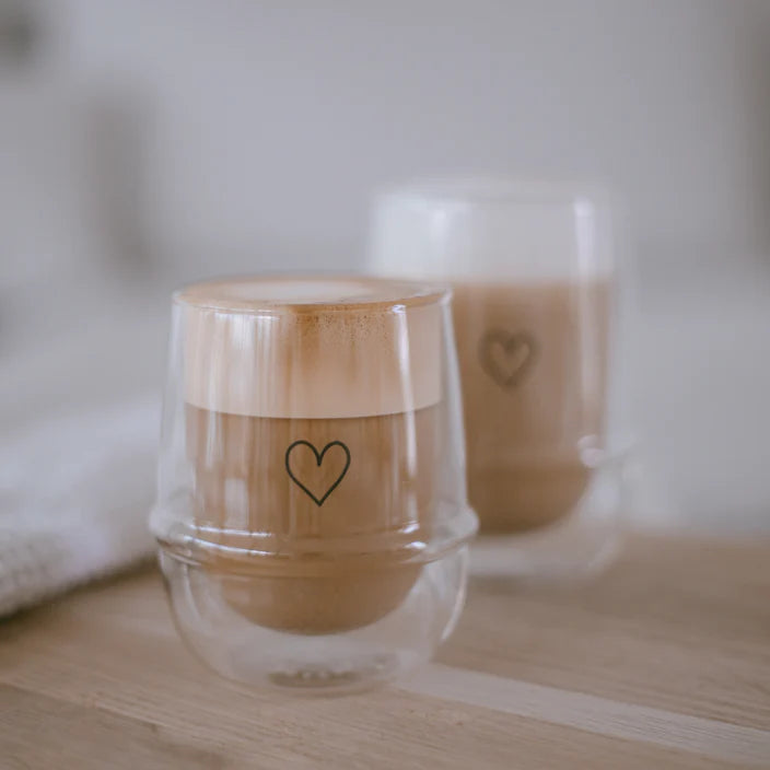 Doppelwandiges Glas 220 ml Herz