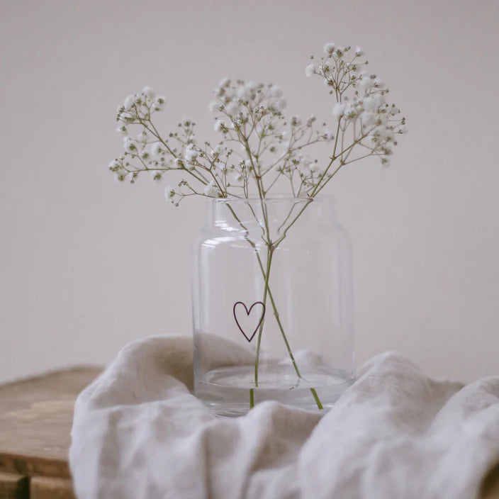 Vase aus Glas groß Herz