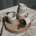 Drehteller aus Eiche Erst mal Kaffee