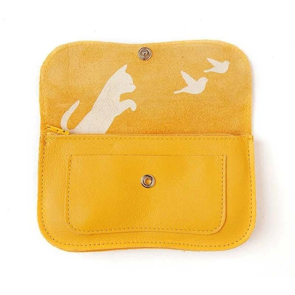 Cat Chase Wallet Medium Yellow