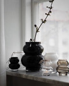 Glasvase curved, chestnut