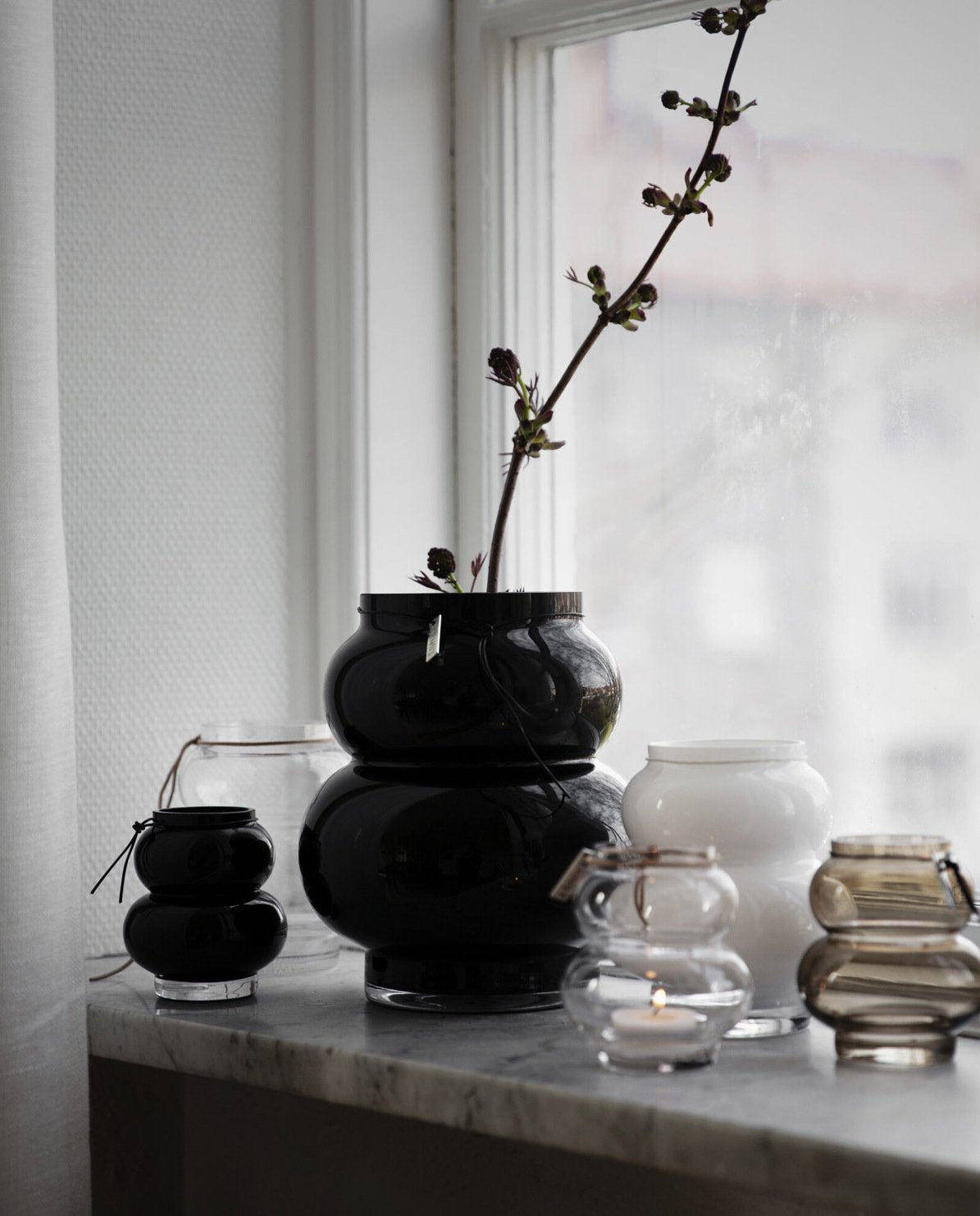 Glasvase curved, chestnut