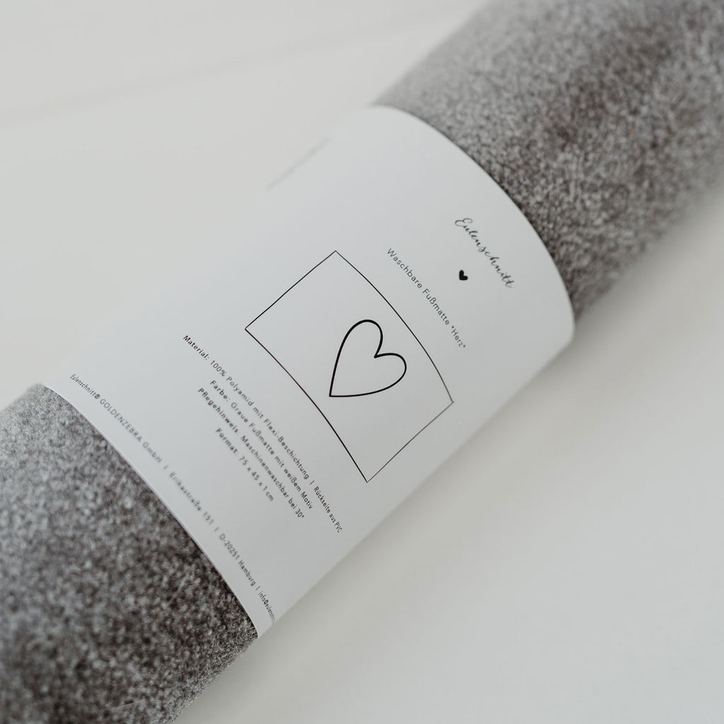 Waschbare Fußmatte weißes Herz