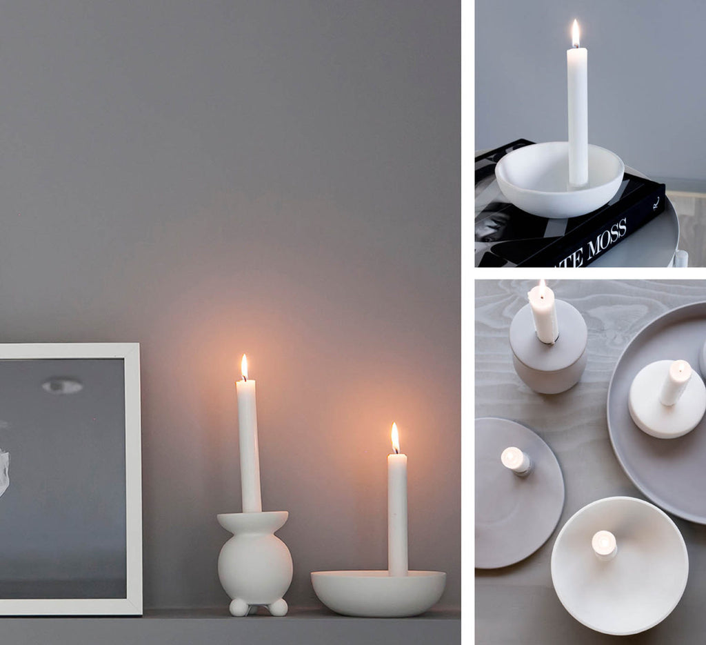 Lidatorp small White candlestick 15x15x5cm
