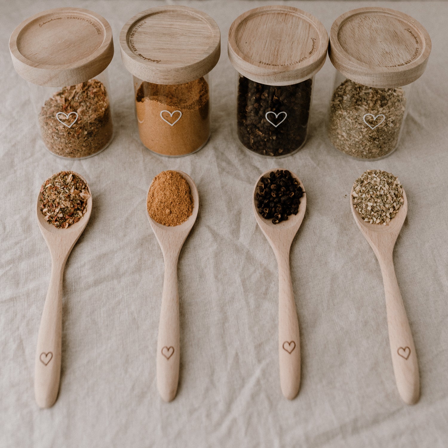 Mini Vorratsglas Herz im 6 er Set