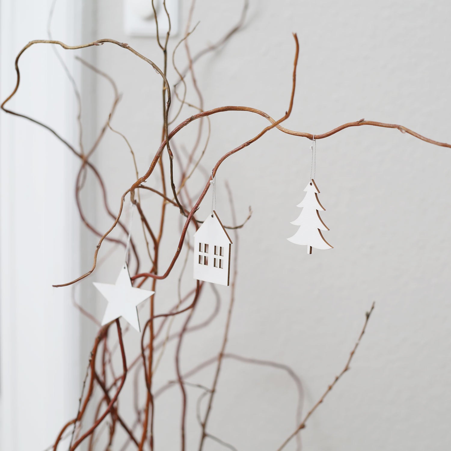 Holzanhänger Tanne Weiß 8er