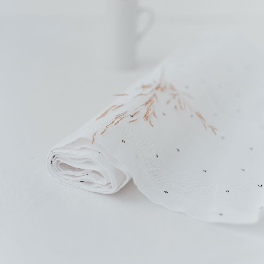 Leinen Tischläufer Herzen