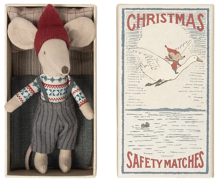 Weihnachtsmaus in Streichholzschachtel