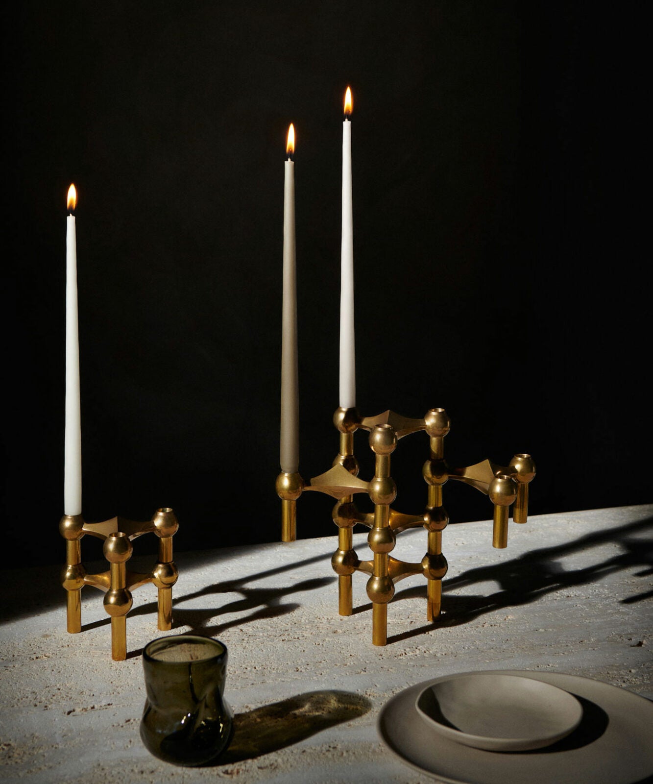 Kerzenständer solid Brass 3er Set