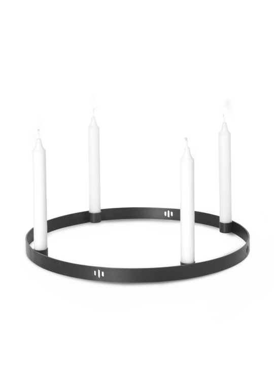 Candleholder Circle Brass Black 38cm