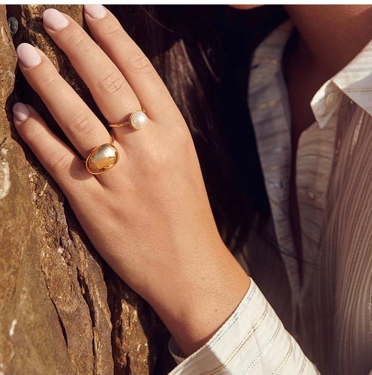 Lagoon Ring silber/vergoldet