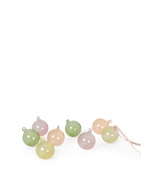 Closed Glass Baubles S Set of 8 Mixed Light