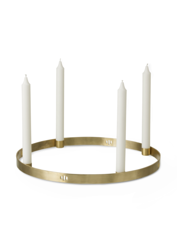 Candle Holder Circle Large Brass 38cm