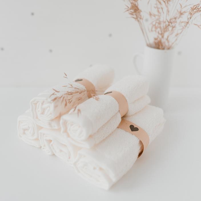 Waschlappen Herz im 6 er Set