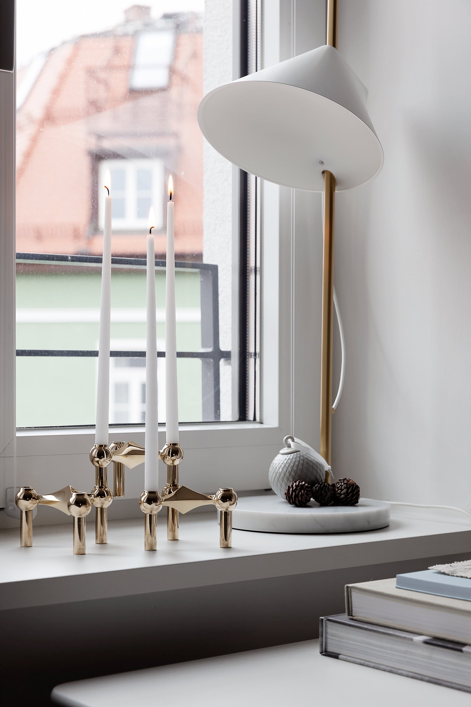 Stoff Nagel Kerzenhalter 3er Set