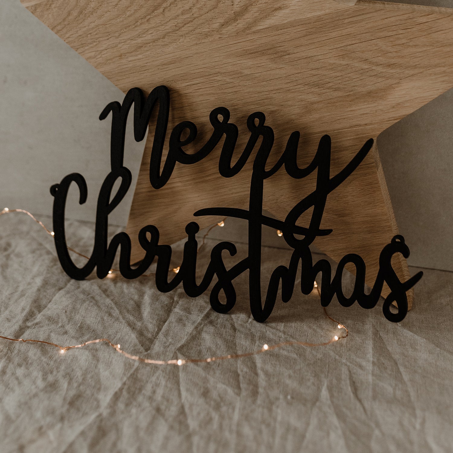 Schriftzug Merry Christmas schwarz