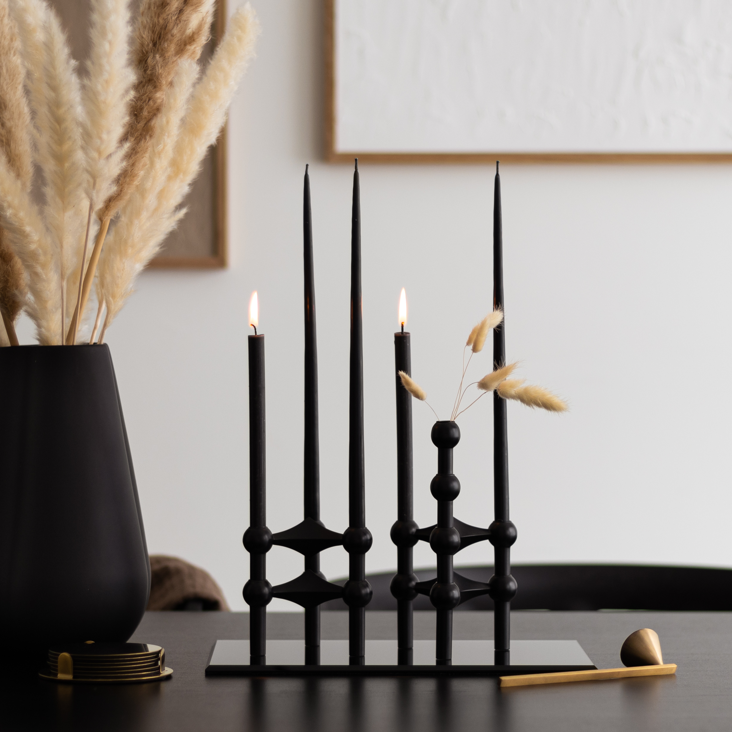 Stoff Nagel Kerzenhalter 3er Set