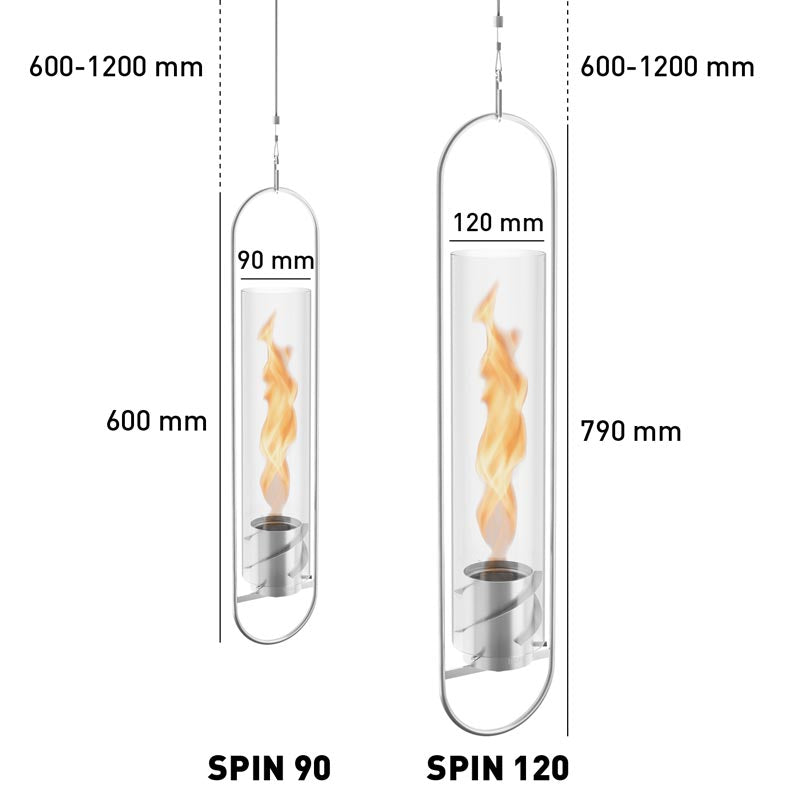 Spin 90 Hängefeuer Silber