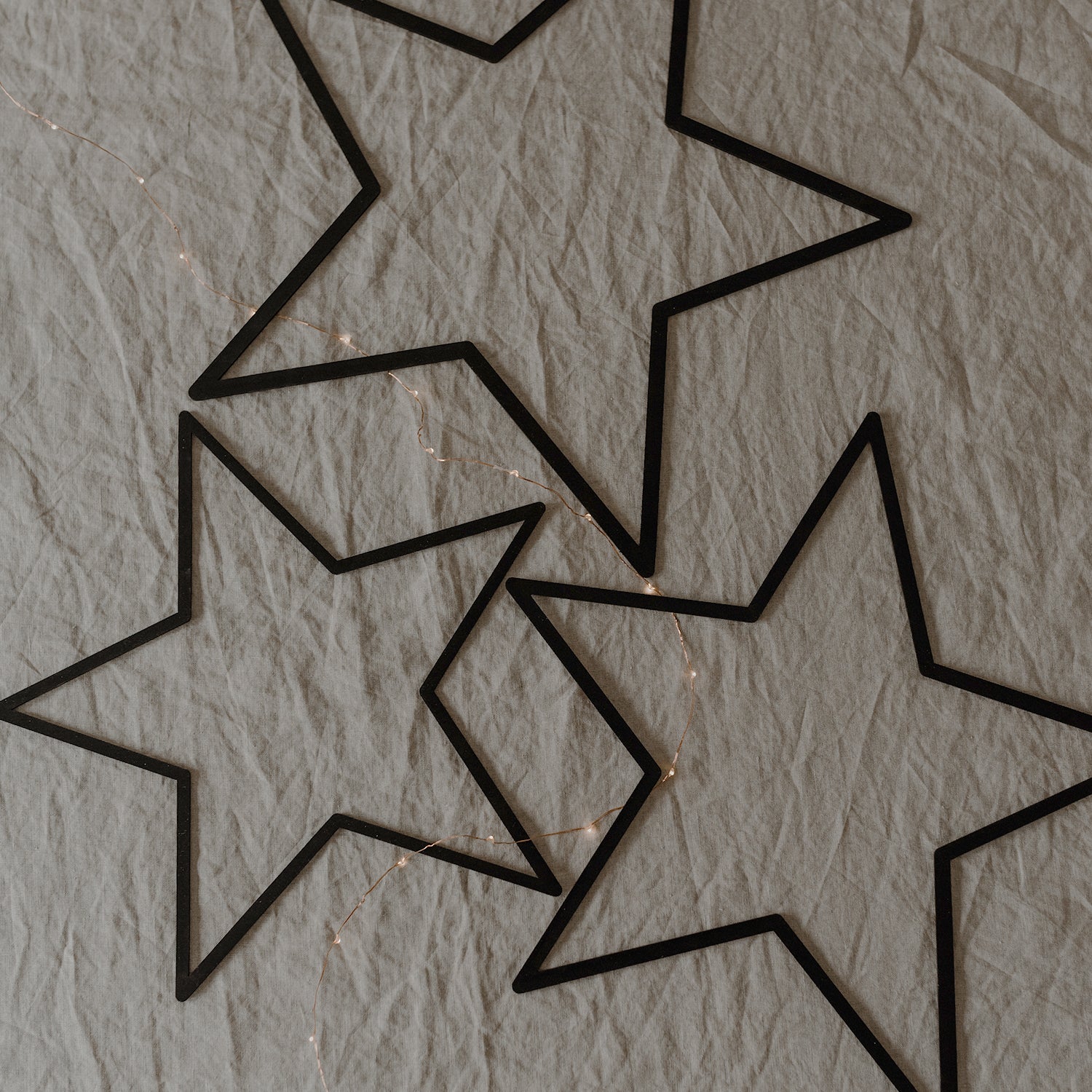 Holzkranz Stern 3er Set schwarz