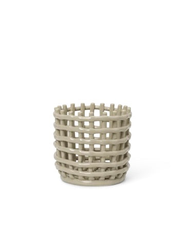 Ceramic Basket Small Cashmere