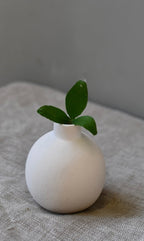 Albacken Rund Vase weiß