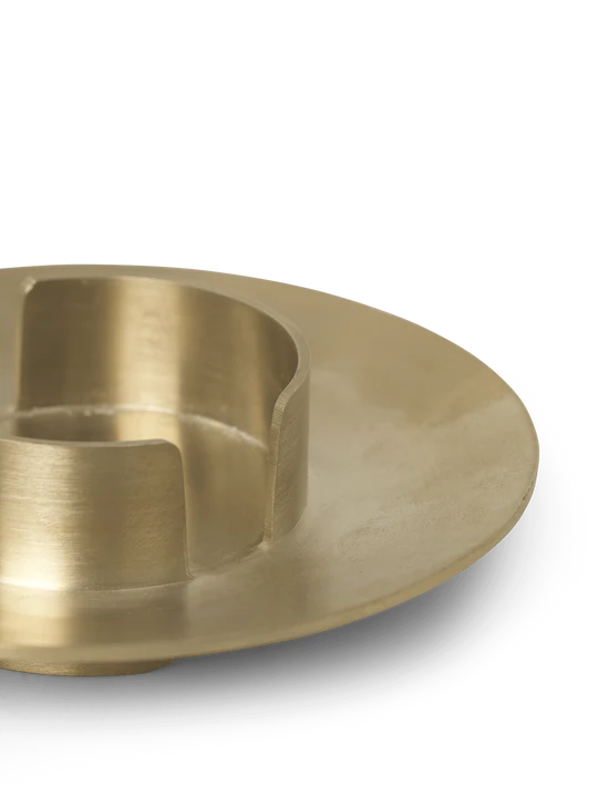 Block Candle Holder Brass