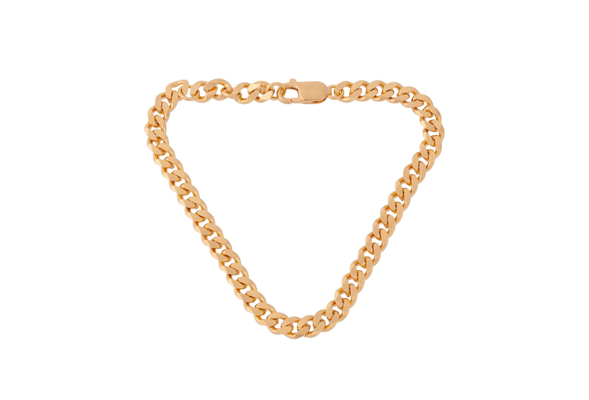 Solid Bracelet 18cm, 925er Silber, 18k vergoldet