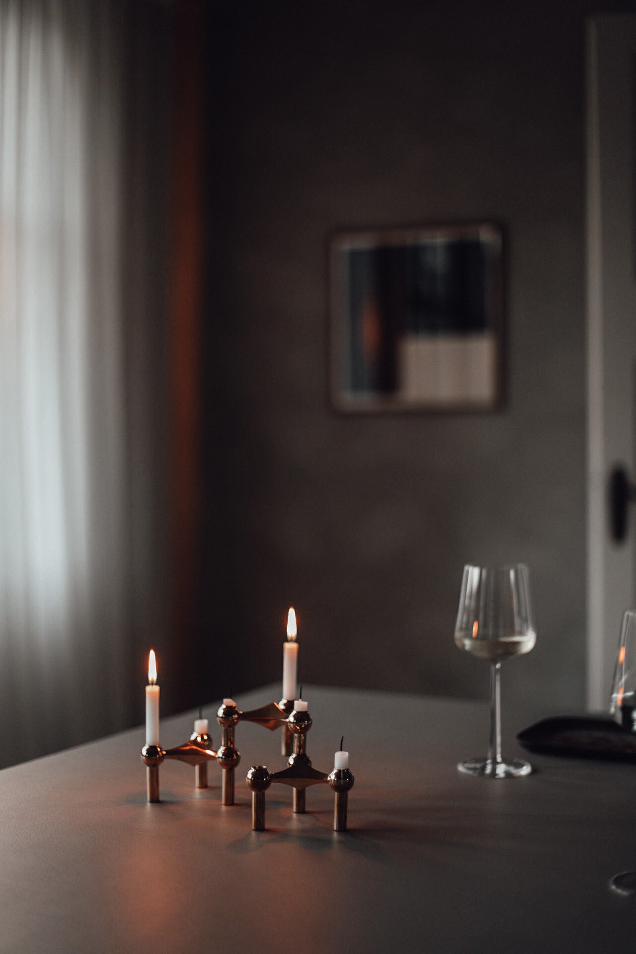 Stoff Nagel Kerzenhalter 3er Set