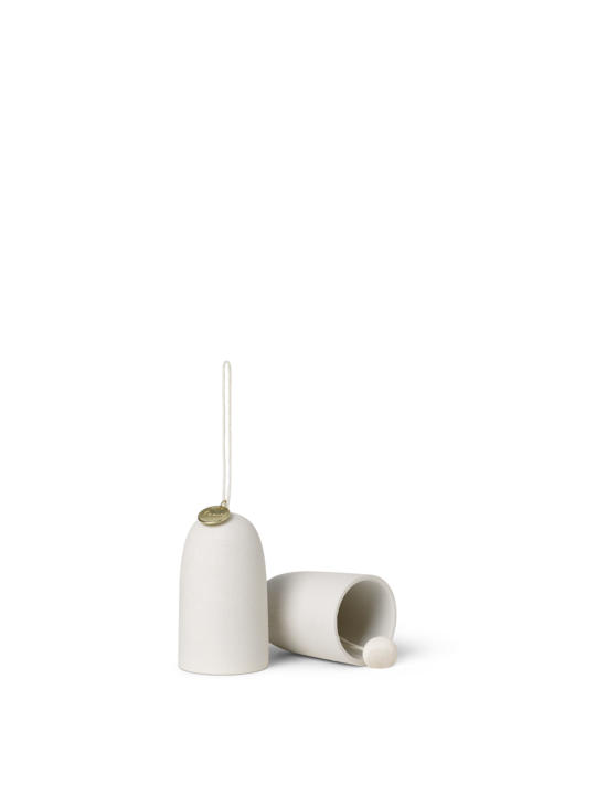Bell Ceramic Ornament 2 er Set Off White