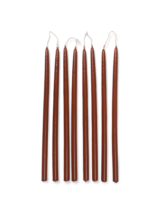 Spike Slim Candles rust, 8 Stck