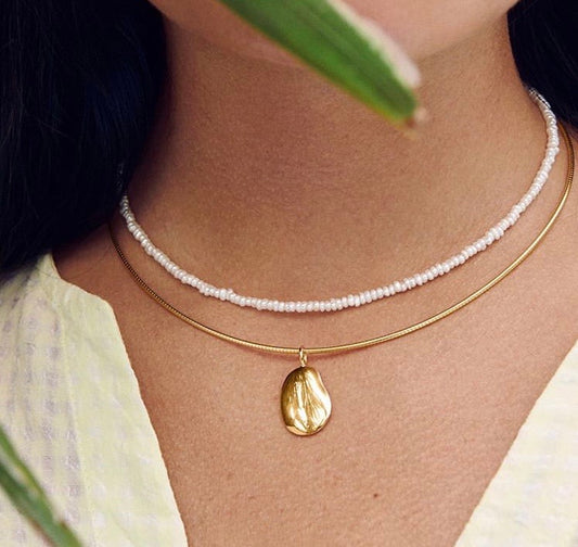 Baroque Pearl Necklace silber/vergoldet
