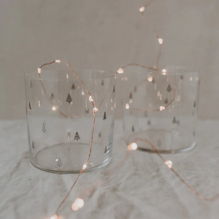 Trinkglas 2er Set Tanne schwarz