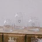 Vase aus Glas mittel Herz