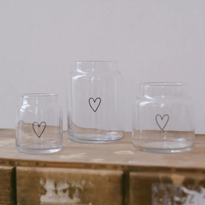 Vase aus Glas mittel Herz