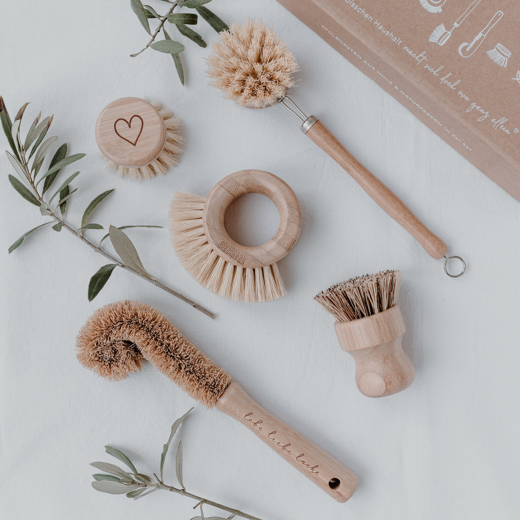 Spülbürsten aus Holz im 5er Set