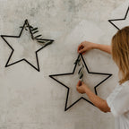 Holzkranz Stern 3er Set schwarz