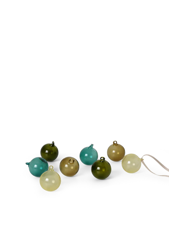 Glass Baubles S Mixed Dark 8 Stck