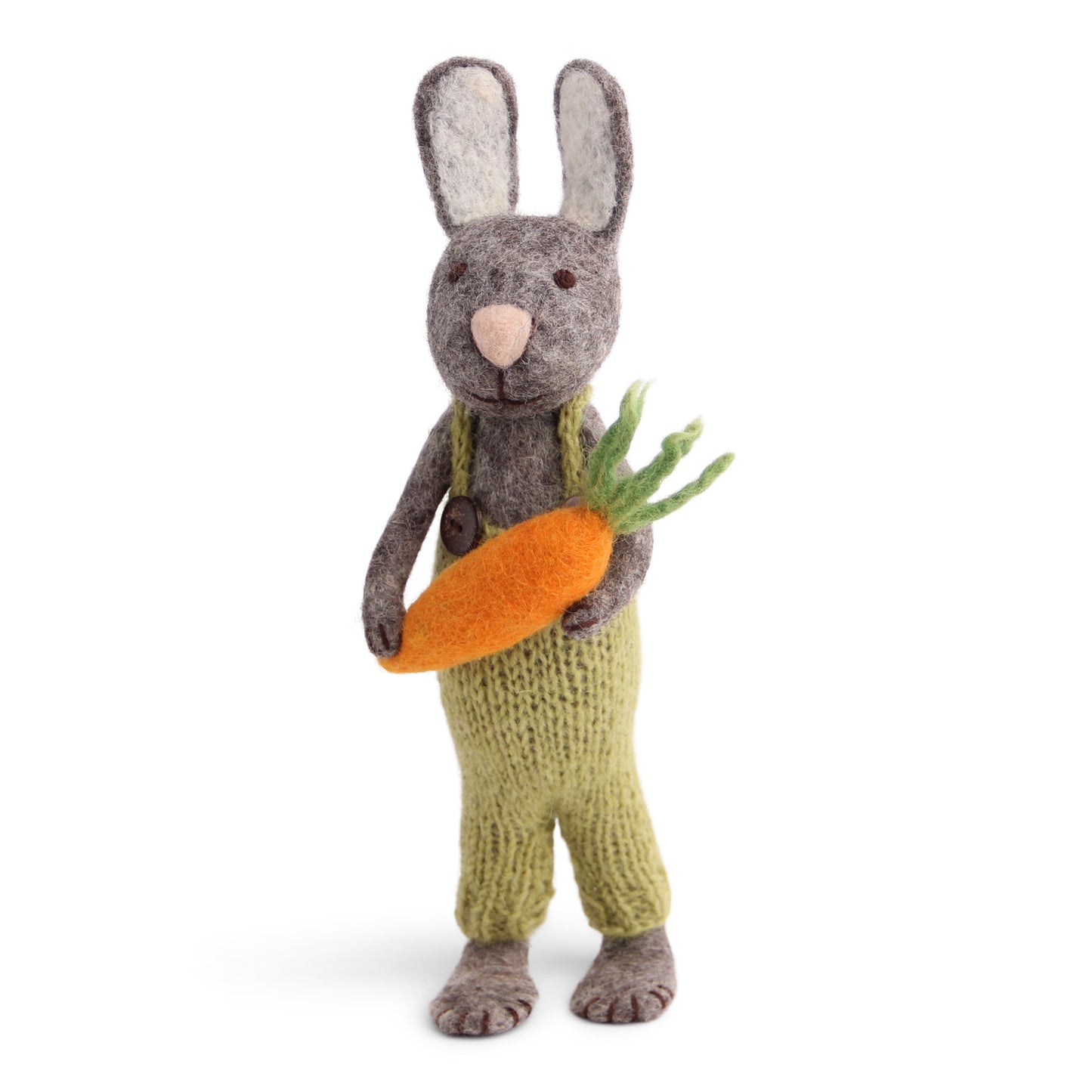 Big Grey Bunny with Green Pants and Carrot
